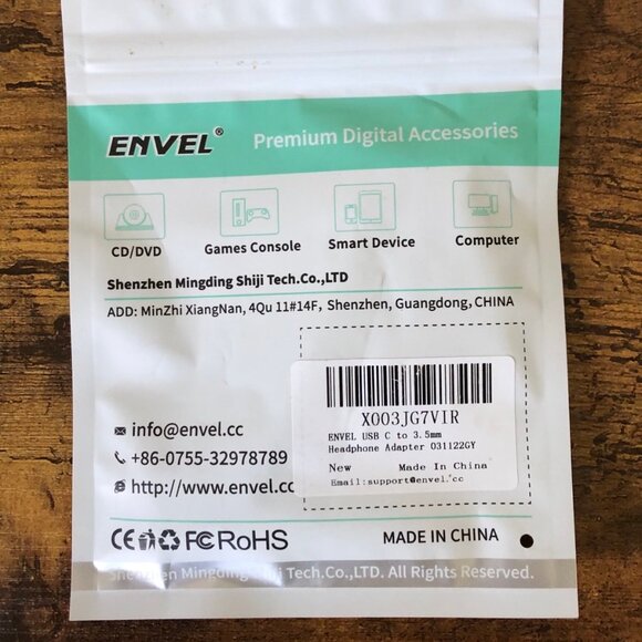 ENVEL USB C to 3.5mm Female Headphone Adapter 2 Pack - Picture 3 of 5